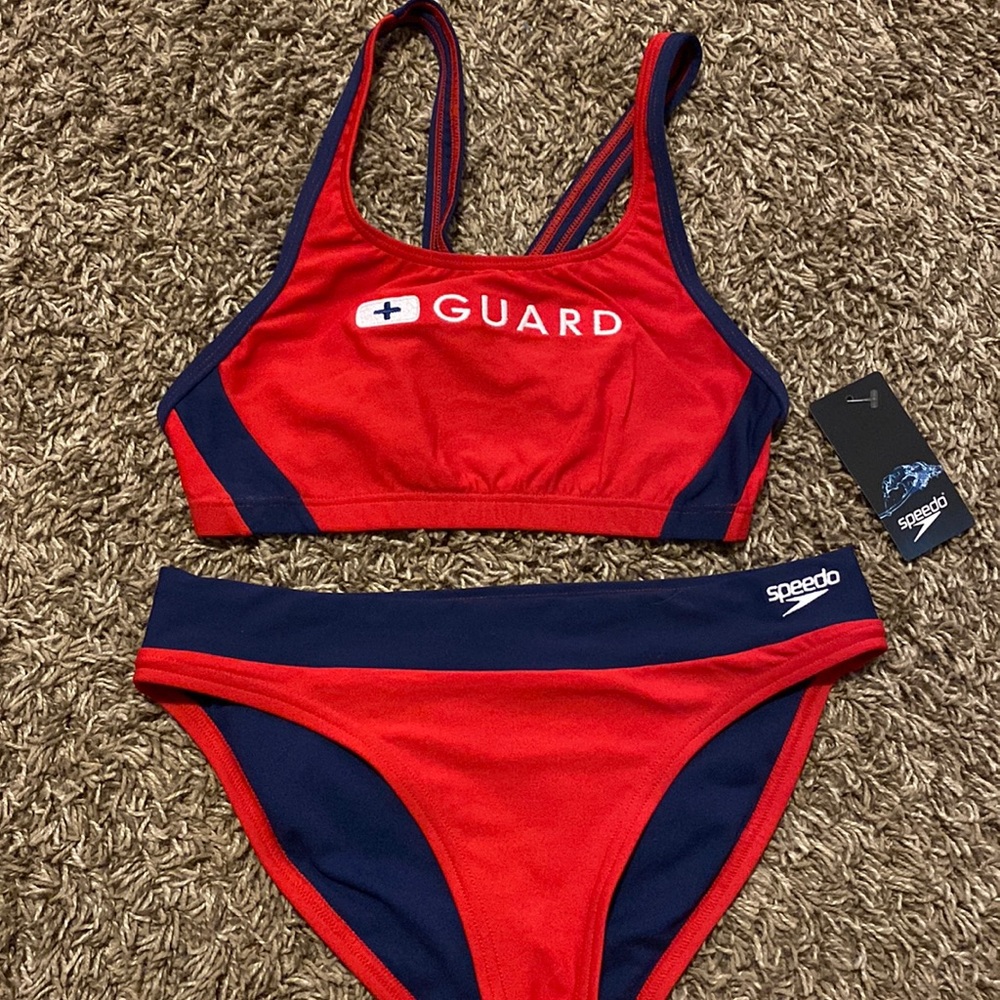 Speedo life Guard swimming suit.